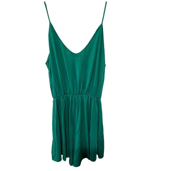 Lush Green Sleeveless Romper With V-Neck & Spaghetti Straps Size S - Picture 3 of 7